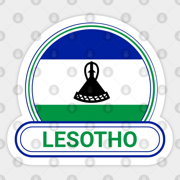 Lesotho Country Badge - Lesotho Flag Sticker by Yesteeyear